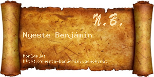 Nyeste Benjámin névjegykártya
